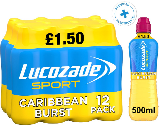 Lucozade Sport Drink Caribbean Burst PMP £1.50 500ml