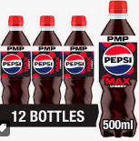 Pepsi Max Cherry No Sugar Cola PMP 500ml
