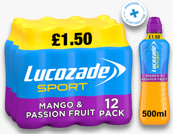 Lucozade Sport Mango & Passionfruit PMP £1.50 500ml