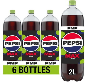 Pepsi Max Lime No Sugar Cola Bottle PMP 2L