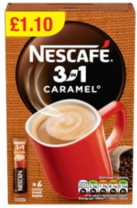 Nescafe 3in1 Caramel Instant Coffee 6 x 16g Sachets £1.10 PMP