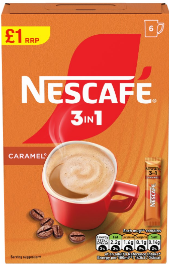 Nescafé 3 in 1 Caramel 6 x 16g (96g)