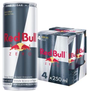 Red Bull Energy Drink, Zero, 250ml (4 Pack)