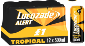 Lucozade Alert Tropical Burst Energy Drink 500ml £1 PMP