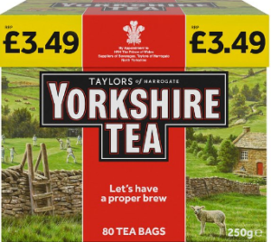 Yorkshire Tea 80 Tea Bags Pm £3.49 250g