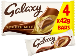 Galaxy Smooth Milk Chocolate Snack Bars Multipack Vegetarian 4x42g
