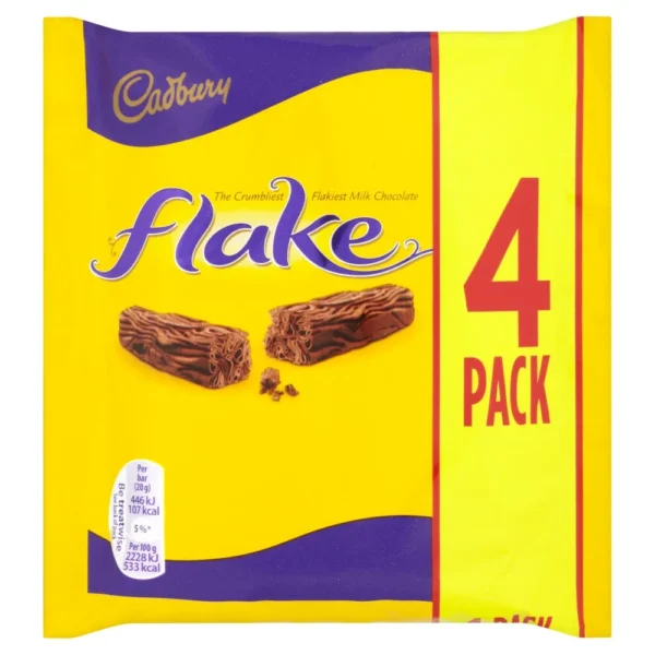 Cadbury Flake Chocolate Bar 4 Pack 80G