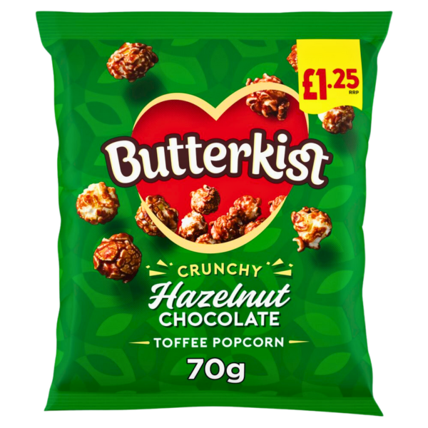 Butterkist Hazelnut Chocolate Toffee Popcorn PMP £1.25 70G