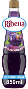 RibeNA Blackcurrant Squash No Added Sugar 850ml