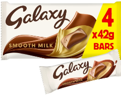 Galaxy Smooth Milk Chocolate Snack Bars Multipack Vegetarian 4x42g