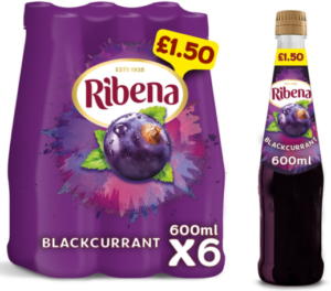 Ribena Blackcurrant PM£1.50 600ml
