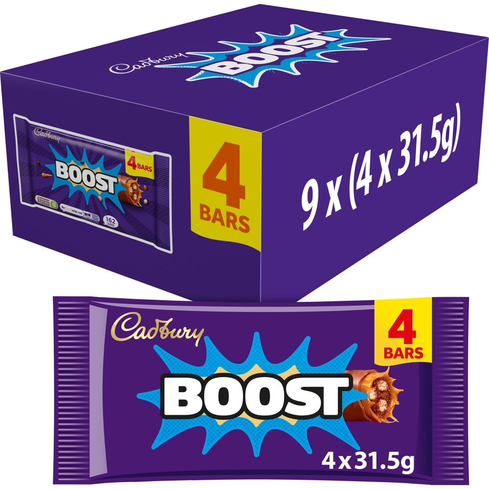 Cadbury Boost Chocolate Bar 4 Pack Multipack 126G