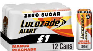 Lucozade Alert Mango Peachade PM £1 500ml