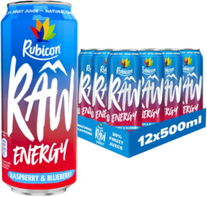 Rubicon Raw Energy Raspberry & Blueberry 500ml PMP 1£
