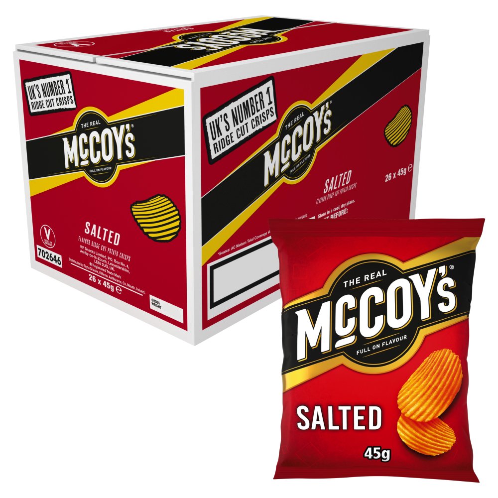 Mccoy’S Ridge Cut Salted Flavour Potato Crisps 45G
