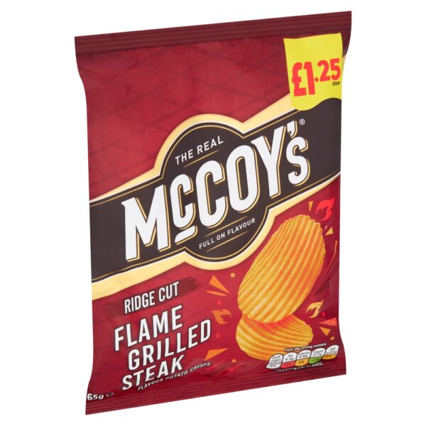 Mccoy'S Flame Grilled Steak Sharing Crisps 65G, £1.25 PMP