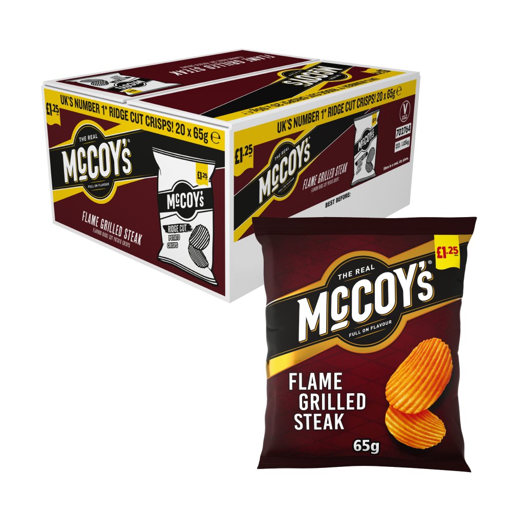 Mccoy'S Flame Grilled Steak Sharing Crisps 65G, £1.25 PMP