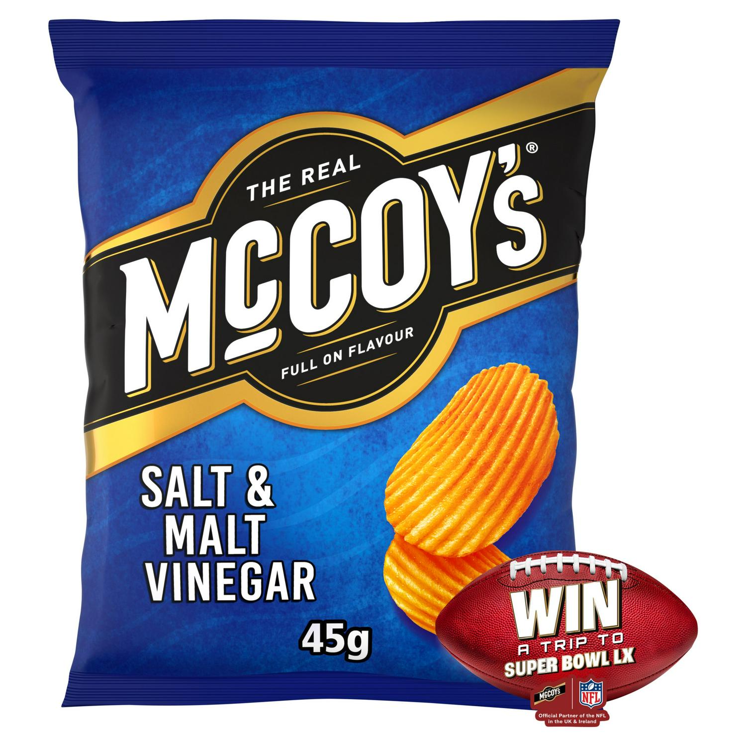 Mccoy’S Salt & Malt Vinegar Grab Bag Crisps 45G