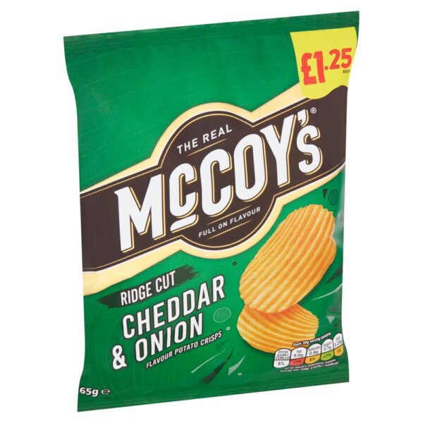 Mccoy’S Cheddar & Onion Sharing Crisps 65G, £1.25 PMP