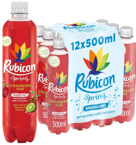 Rubicon Spring Strawberry Kiwi Flavoured Sparkling Spring Water 500ml