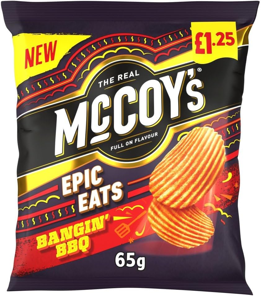 Mccoy’S Epic Eats Bangin’ Bbq Sharing Crisps 65G, £1.25 PMP