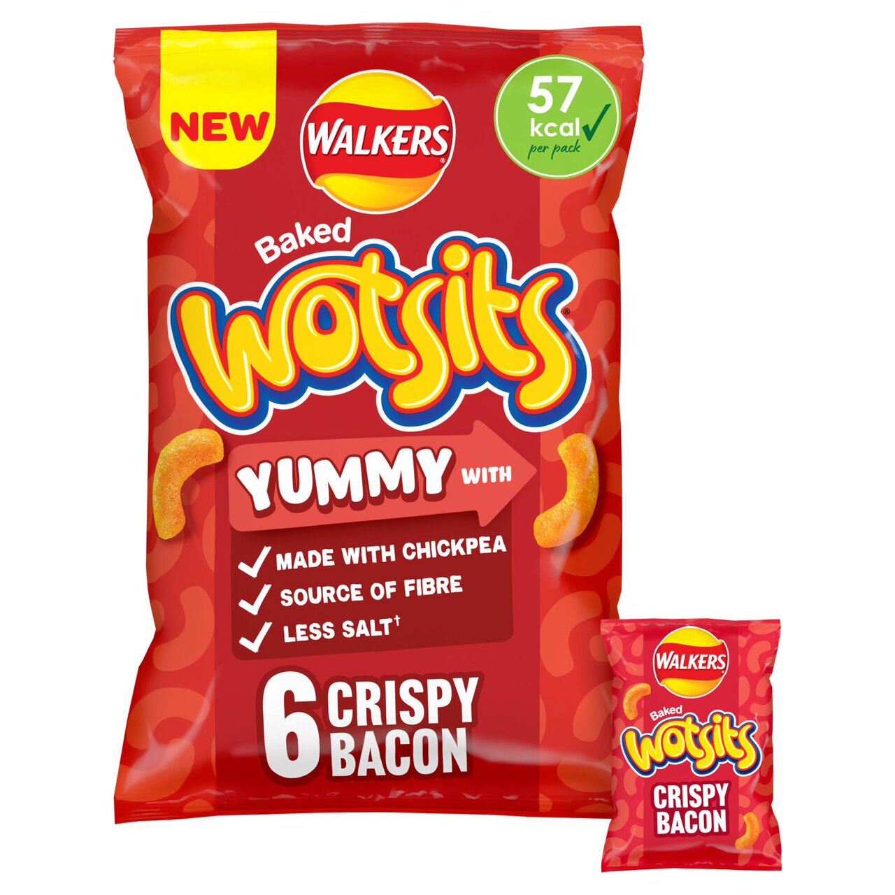 Wotsits Crispy Bacon Multipack Chickpea Crisps 6x12G
