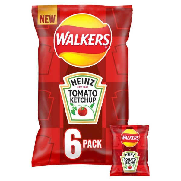 Walkers Tomato Ketchup Multipack Crisps 6 x 25G