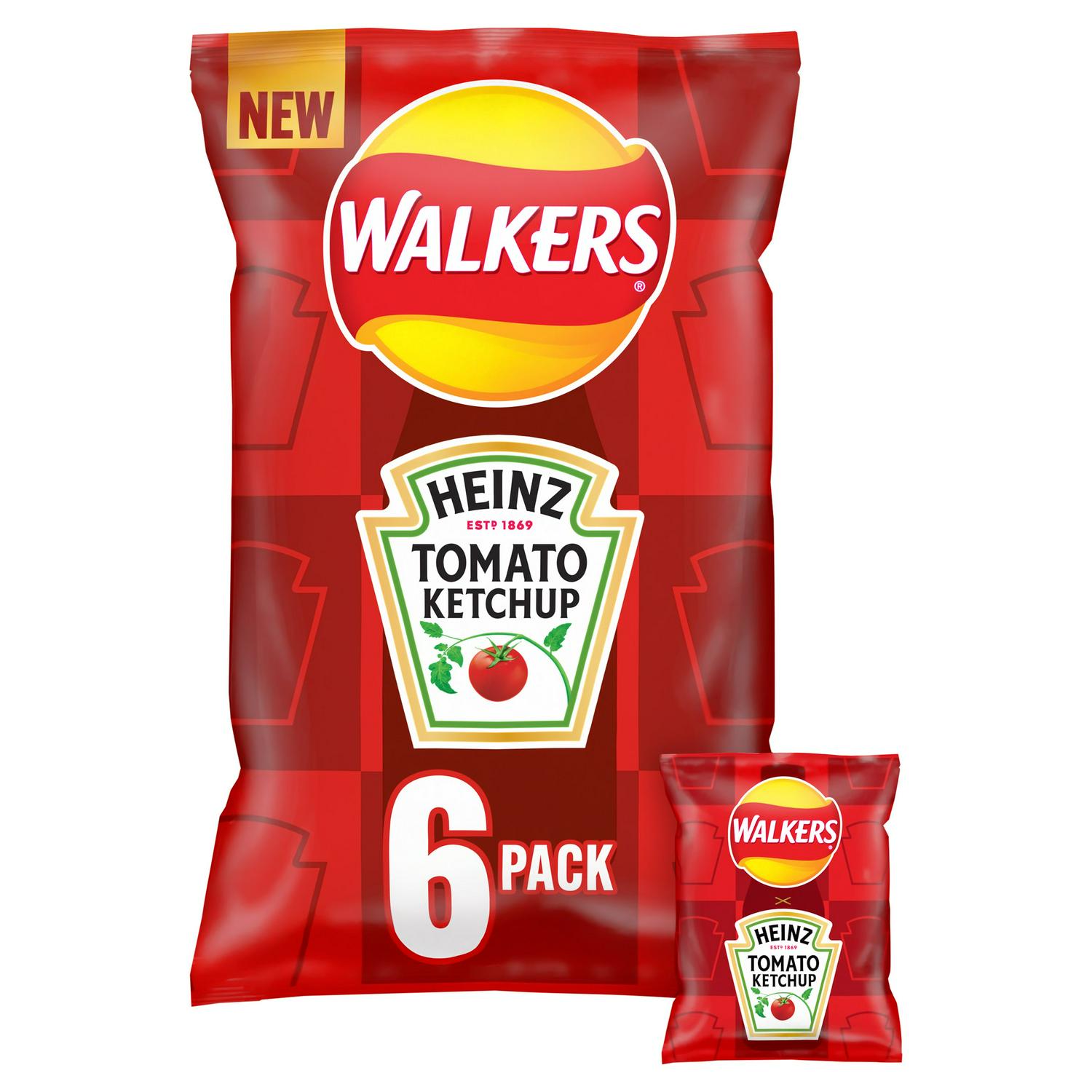 Walkers Tomato Ketchup Multipack Crisps 6 x 25G