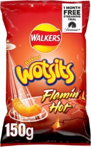 Walkers Wotsits Crisps Flamin’ Hot Baked Sharing Snacks 150G