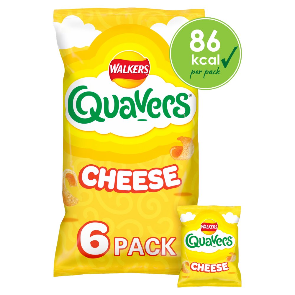 Walkers Quavers Cheese Multipack Snacks 6x16G