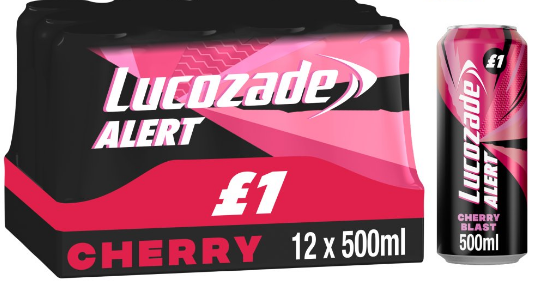 Lucozade Alert Cherry Blast Energy Drink 500ml PMP £1
