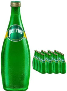 Perrier Sparkling Natural Mineral Water Glass 750ml
