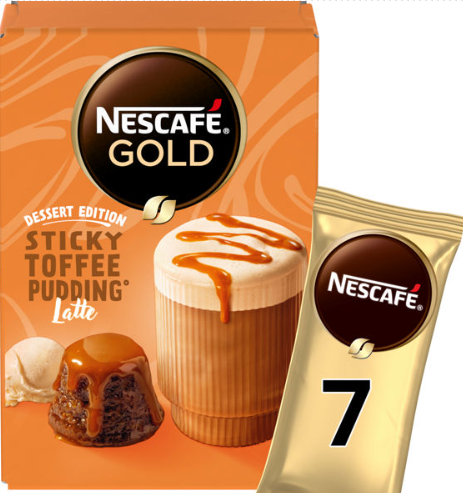 Nescafe Gold Sticky Toffee Pudding Latte Sachets 7 x 20g