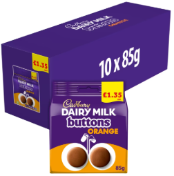 Cadbury Dairy Milk Orange Buttons Chocolate Bag £1.35 PMP 85g