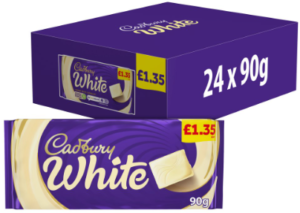 Cadbury White Chocolate Bar £1.35 PMP 90g
