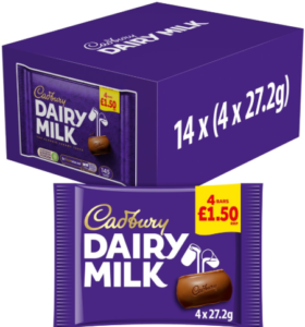 Cadbury Dairy Milk 4Pk PM 1.50 108.8G