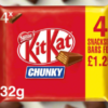 Kit Kat Chunky Milk Chocolate Bar 4 Pack Multipack 128g £1.25 PMP