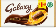 Galaxy Smooth Caramel & Milk Chocolate Block Bar £1.35 PMP 135g