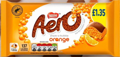 Aero Giant Orange Chocolate Sharing Bar PM £1.35 90g