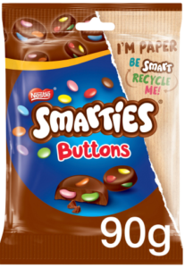 Smarties Buttons Milk Chocolate Sharing Pouch 90g