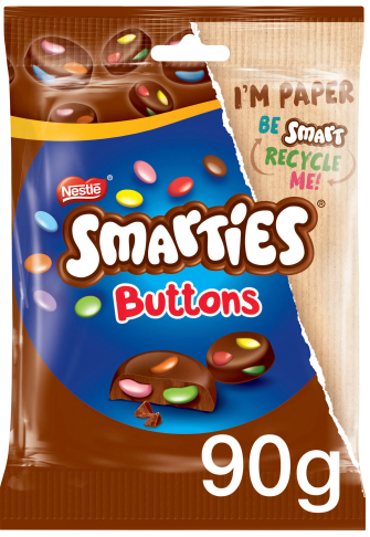 Smarties Buttons Milk Chocolate Sharing Pouch 90g