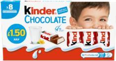 Kinder Chocolate Small Bars 8 Pack 100g £1.50 PMP