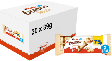 Kinder Bueno White 39g Bar 75p PMP