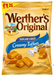 Werther's Original Sugar Free Creamy Toffees Pm £1.25 65g