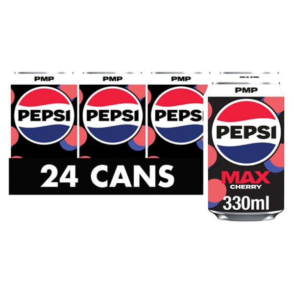 Pepsi Max Cherry No Sugar Cola PMP Can 330ml