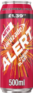 Lucozade Alert Cherry Blast Energy Drink 500ml PMP £1.39