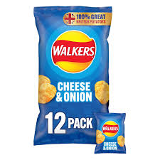 Walkers Cheese & Onion Multipack Crisps 12x25g