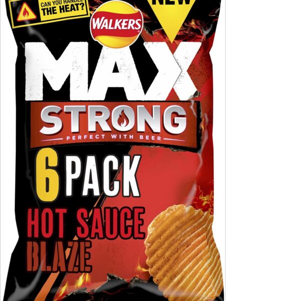 Walkers Max Strong Hot Sauce Blaze 6x27g