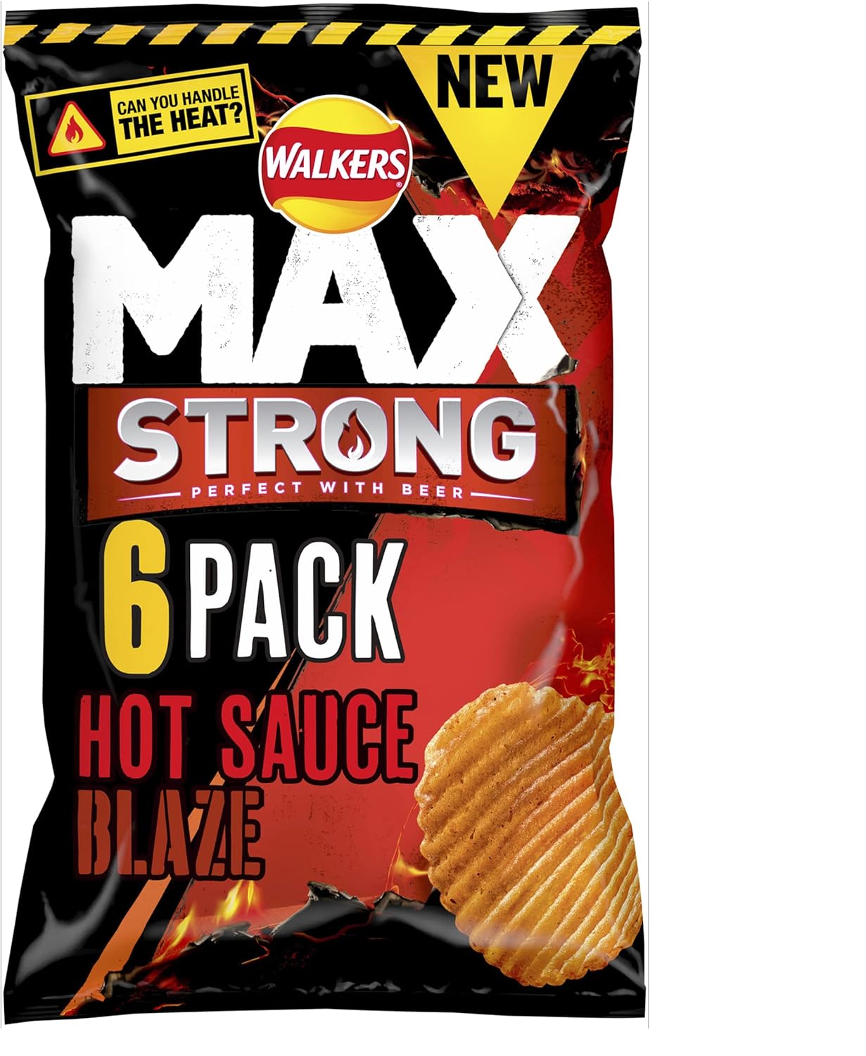 Walkers Max Strong Hot Sauce Blaze 6x27g