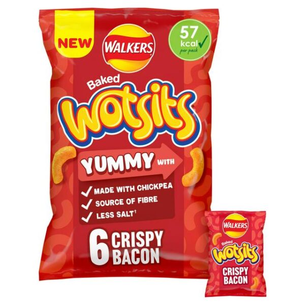 Wotsits Crispy Bacon Multipack Chickpea Crisps 6x12g